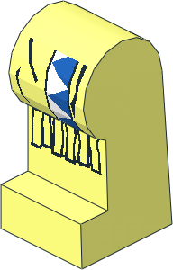 ~Minifig Leg Left with Blue/White Triangles, Fringe Pattern (Obsolete)