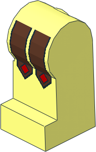 ~Minifig Leg Left with Leather Straps (Red Studs) Pattern (Obsolete)