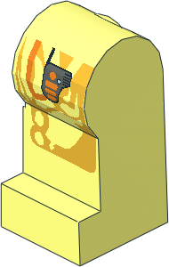 ~Minifig Leg Left with Orange Cable Pattern (Obsolete)