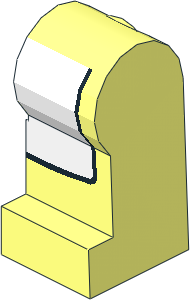 ~Minifig Leg Left with White Apron Pattern (Obsolete)