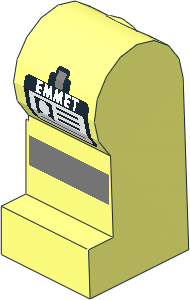 ~Minifig Leg Left with 'EMMET' Badge, Reflective Stripe Pattern (Obsolete)