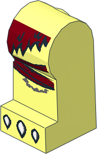 ~Minifig Leg Left with Dark Red Loincloth and White Claws Pattern (Obsolete)