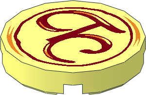 Tile  2 x  2 Round with Round Underside Stud with "TC" Pattern