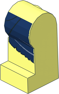 ~Minifig Leg Left with DarkBlue Loincloth Pattern (Obsolete)