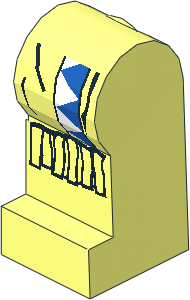 ~Minifig Leg Left with Blue/White Triangles, Fringe Pattern (Obsolete)