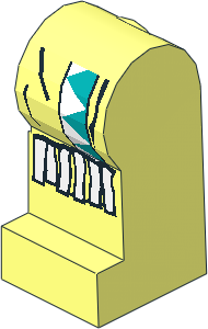 ~Minifig Leg Left with Dark Turquoise/White Triangles, White Fringe Pattern (Obsolete)