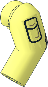 Minifig Arm Left with Elbow Pad and Pocket Pattern