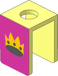 Minifig Vest with Crown on Dark Pink Sticker