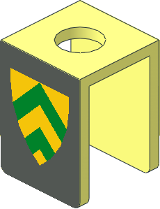 Minifig Vest with Green Chevrons on Yellow Sticker