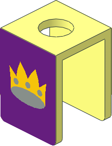 Minifig Vest with Crown on Violet Sticker