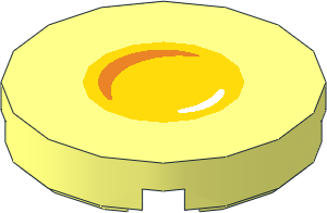 Tile  2 x  2 Round with Round Underside Stud with Sunny Side Up Egg Pattern