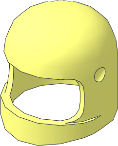 Minifig Helmet Classic with Thick Chin Guard and Visor Dimples