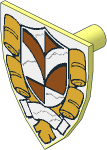 Minifig Shield Triangular with Town Hall Pattern