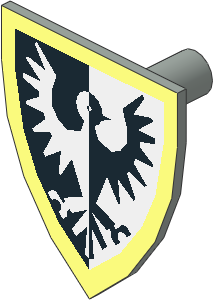 ~Minifig Shield Triangular with Black Falcon Pattern (Obsolete)