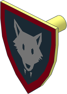 Minifig Shield Triangular with Wolfpack Pattern
