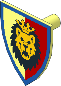 Minifig Shield Triangular with Royal Knights Lion Pattern