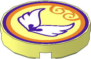 Tile  2 x  2 Round with Round Underside Stud with Wind Element Pattern