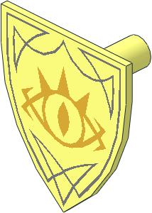 Minifig Shield Triangular with Goblin King Eye Pattern