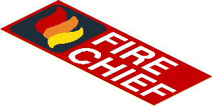 Sticker  1.1 x  2.9 with Fire Logo and "FIRE CHIEF" - Logo Left