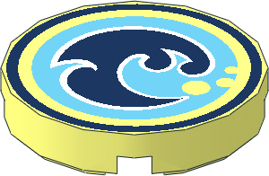 Tile  2 x  2 Round with Round Underside Stud with Water Element Pattern