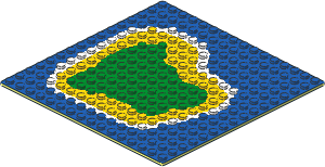Baseplate 16 x 16 with Island and Water Pattern