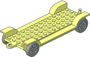 Vehicle Chassis 14 x  6 with Tow-Hook and Light-Grey  5.5 x 20 Wheels