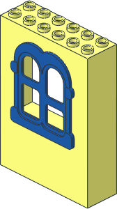 Panel  2 x  6 x  7 with Window Fabuland Rectangular Blue