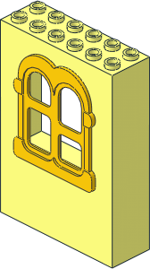 Panel  2 x  6 x  7 with Window Fabuland Rectangular Yellow