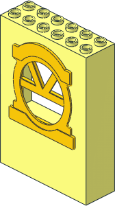 Panel  2 x  6 x  7 with Window Fabuland with One Semicircular and Three Sextant Panes Yellow