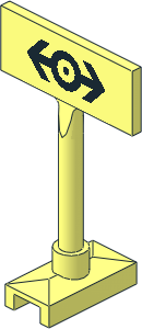 Roadsign Wide Rectangle with Sticker Black Train Logo