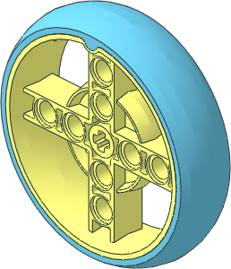 Wheel 14 x 48 with 4 Spokes with Integral Medium Azure Tyre