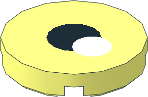 Tile  2 x  2 Round with Round Underside Stud with Black Pupil and White Glint Pattern