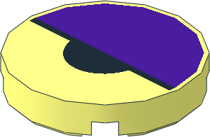 Tile  2 x  2 Round with Round Underside Stud with Medium Lilac Eyelid and Black Pupil Pattern