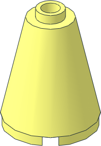 Cone  2 x  2 x  2 with Hollow Stud and Axlehole Teeth