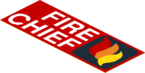 Sticker  1.1 x  2.9 with Fire Logo and "FIRE CHIEF" - Logo Right