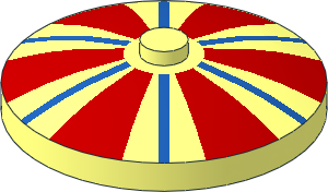 Dish  4 x  4 Inverted with Red and Blue Stripes Pattern