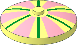 Dish  4 x  4 Inverted with Pink and Green Stripes Pattern