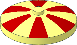 Dish  4 x  4 Inverted with Red Stripes Pattern