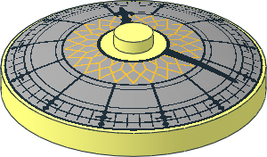 Dish  4 x  4 Inverted with Town Hall Clock Face Pattern