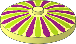 Dish  4 x  4 Inverted with Magenta and Lime Petals Pattern