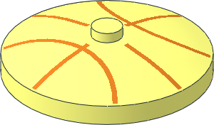 Dish  4 x  4 Inverted with Orange Basket Ball Lines Pattern