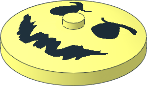 Dish  4 x  4 Inverted with Black Ghost Face Pattern