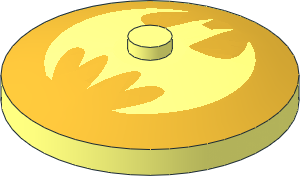 Dish  4 x  4 Inverted with Inverted Golden Batman Logo Pattern