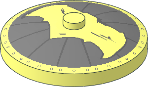Dish  4 x  4 Inverted with Inverse Bat on Metallic Silver Pattern