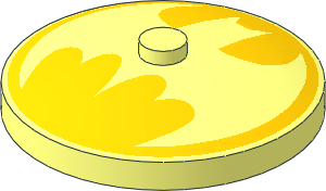 Dish  4 x  4 Inverted with Inverted Yellow Batman Logo Pattern