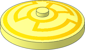 Dish  4 x  4 Inverted with Inverted Yellow Concentric Lines (Sinestro) Pattern