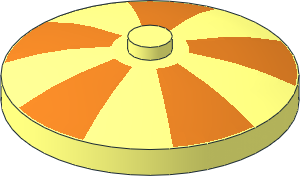 Dish  4 x  4 Inverted with Five Orange Wedges Pattern