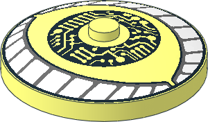 Dish  4 x  4 Inverted with White Eyelids with Dark Bluish Grey Strips and Black Iris with Circuitry Pattern