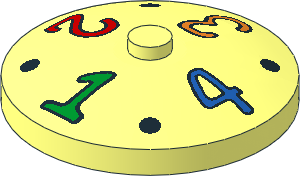 Dish  4 x  4 Inverted with Fabuland 1-4 Figures Pattern