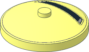 Dish  4 x  4 Inverted with Dark Bluish Grey Circle and Wide Black Trapezoid Panel with Light Bluish Grey Highlights Pattern